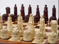 Berkeley Chess Scottish Themed Ornamental Chess Set (cream & red, board not included)