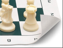 School Chess Set by Cayro - plastic mat board with large pieces in bag