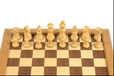 Wooden Chess Set with Folding Board & Storage