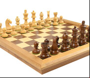 Wooden Chess Set with Folding Board & Storage