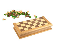 Wooden Chess Set with Folding Board & Storage
