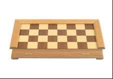 Wooden Chess Set with Folding Board & Storage