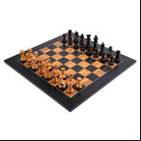 Ferrer - Black Olive Deluxe Chess Set with Staunton Pieces