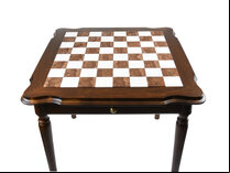 Italfama 4-leg Chess Table with Alabaster & Marble Top (84cm Board)