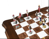 Italfama 4-leg Chess Table with Alabaster & Marble Top (84cm Board)