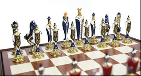 Italfama Renaissance Hand-Painted Metal Chess Pieces (5.5-inch King)
