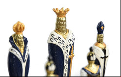 Italfama Renaissance Hand-Painted Metal Chess Pieces (5.5-inch King)