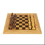 Manopoulos Olive Burl Chess Set with 50cm Chessboard