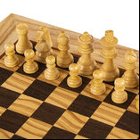 Manopoulos Olive Burl Chess Set with 50cm Chessboard