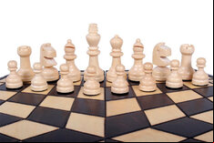 Small Hexagonal 3 Player Chess Set - 32cm board WITHOUT Edge Numbers