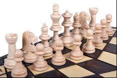 Small Hexagonal 3 Player Chess Set - 32cm board WITHOUT Edge Numbers