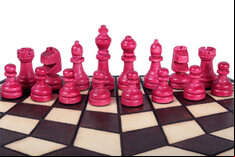Small Hexagonal 3 Player Chess Set - 32cm board WITHOUT Edge Numbers
