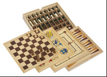 Dal Negro 5-in-1 Wooden Games Compendium - 36cm