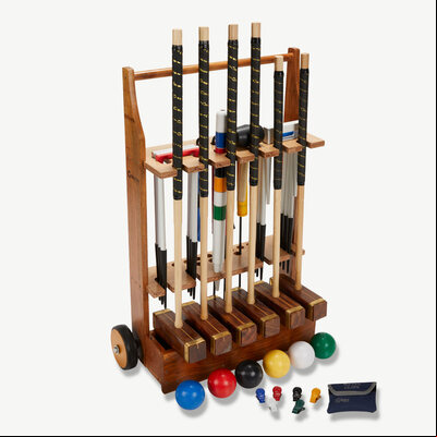 Uber Games Championship 6 Player Croquet Set with a stand