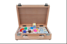 Hot Sports Mexican Train Dominoes in Wooden Case