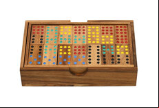 Double 9 Dominoes in Wooden Box