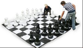 Garden Games Giant Chess Set with PVC Chessboard / Mat (64cm King, 3 Metre Mat)