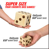 GoSports Giant Wooden Dice - Set of 6, 9cm - 3.5 inches