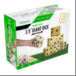 GoSports Giant Wooden Dice - Set of 6, 9cm - 3.5 inches