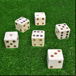 GoSports Giant Wooden Dice - Set of 6, 9cm - 3.5 inches