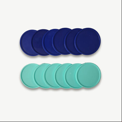 Pack of 12 Spare Discs / Counters for Deluxe Wooden Giant 4-in-a-Row Game (6 Navy, 6 Sky Blue)
