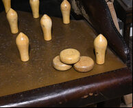 Set of Boxwood skittle Pins & Cheeses - Northamptonshire style