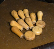 Set of Boxwood skittle Pins & Cheeses - Northamptonshire style