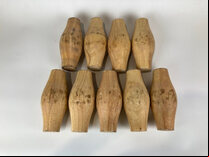 Set of 9 Bristol Skittle Pins (10 x 4.5 inch, Laminated Rubberwood)