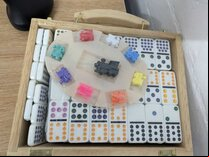 Double 15 - Mexican Train Dominoes in Wooden Case