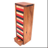 Rombol Tri-Coloured Wobble Tower in Wooden Storage Box