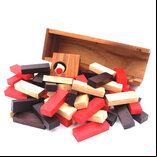 Rombol Tri-Coloured Wobble Tower in Wooden Storage Box