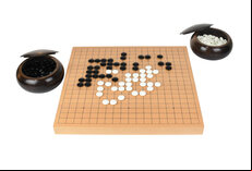 Go Masters Intermediate Go Set - Wooden Board, Glass Stones & Bowls