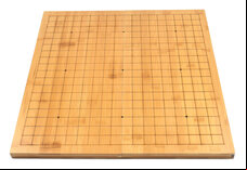 Go Set with Hinged Bamboo Board, Single-Convex Stones & Bowls