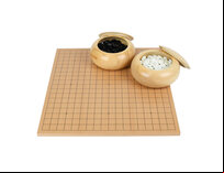 Go Masters Intermediate Go Set - Dual Side Board, Glass Stones & Bowls