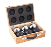 Jeu de Boules / Petanque Set - 6 Boules with Wooden Case
