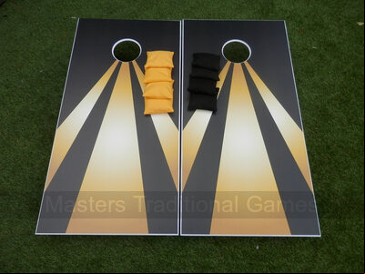 Cornhole - Full Deluxe Set - 2 boards, 8 bags [Golden Darts]