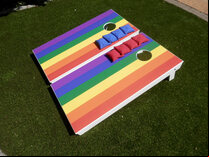 Cornhole - Full Deluxe Set - 2 boards, 8 bags [Pride]