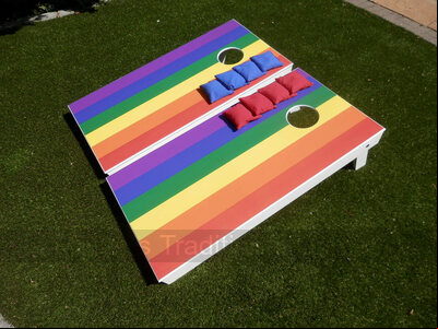 Cornhole - Full Deluxe Set - 2 boards, 8 bags [Pride]