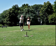 Masters  Rope Deck Quoits (Quoits Board with 6 Quoits)
