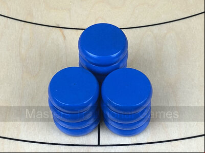 Tracey Blue Crokinole Buttons (set of 13)