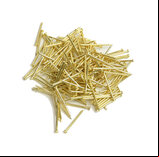 Approx. 200 x Hardened brass pins (25mm, 1mm shaft with 3mm flat top). For refurbishing pin Bagatelle games. Quantity may vary by up to 5 pins