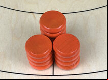 Tracey Orange Crokinole Buttons (set of 13)