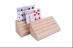 Set of 2 Pyramid Card Holders - Beech Wood