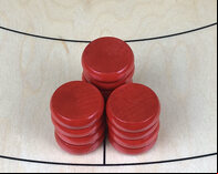 Tracey Red Crokinole Buttons (set of 13)