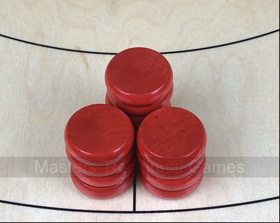 Tracey Red Crokinole Buttons (set of 13)