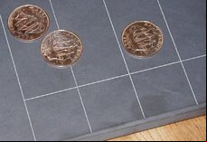 Masters Slate Shove Ha'penny board (21 x 14 inch smoothed ha'pennies - tails visible)