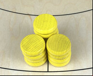 Tracey Yellow Crokinole Buttons (set of 13)