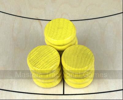 Tracey Yellow Crokinole Buttons (set of 13)