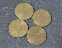 Set of 4 Brass Toads for Toad in the Hole (diamter 1.5 inches or 38mm)