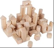 Natural Wooden Building Blocks (100 pieces)